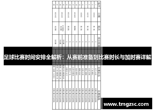 足球比赛时间安排全解析：从赛前准备到比赛时长与加时赛详解