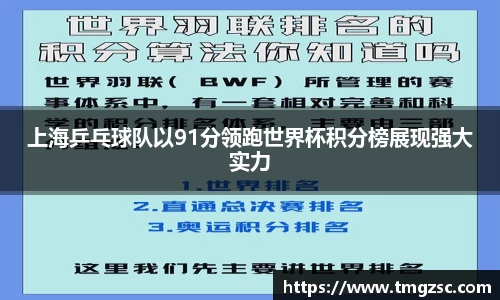 上海乒乓球队以91分领跑世界杯积分榜展现强大实力